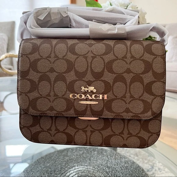 Coach Brynn Flap Crossbody In Signature Canvas Bag - Picture 4 of 12